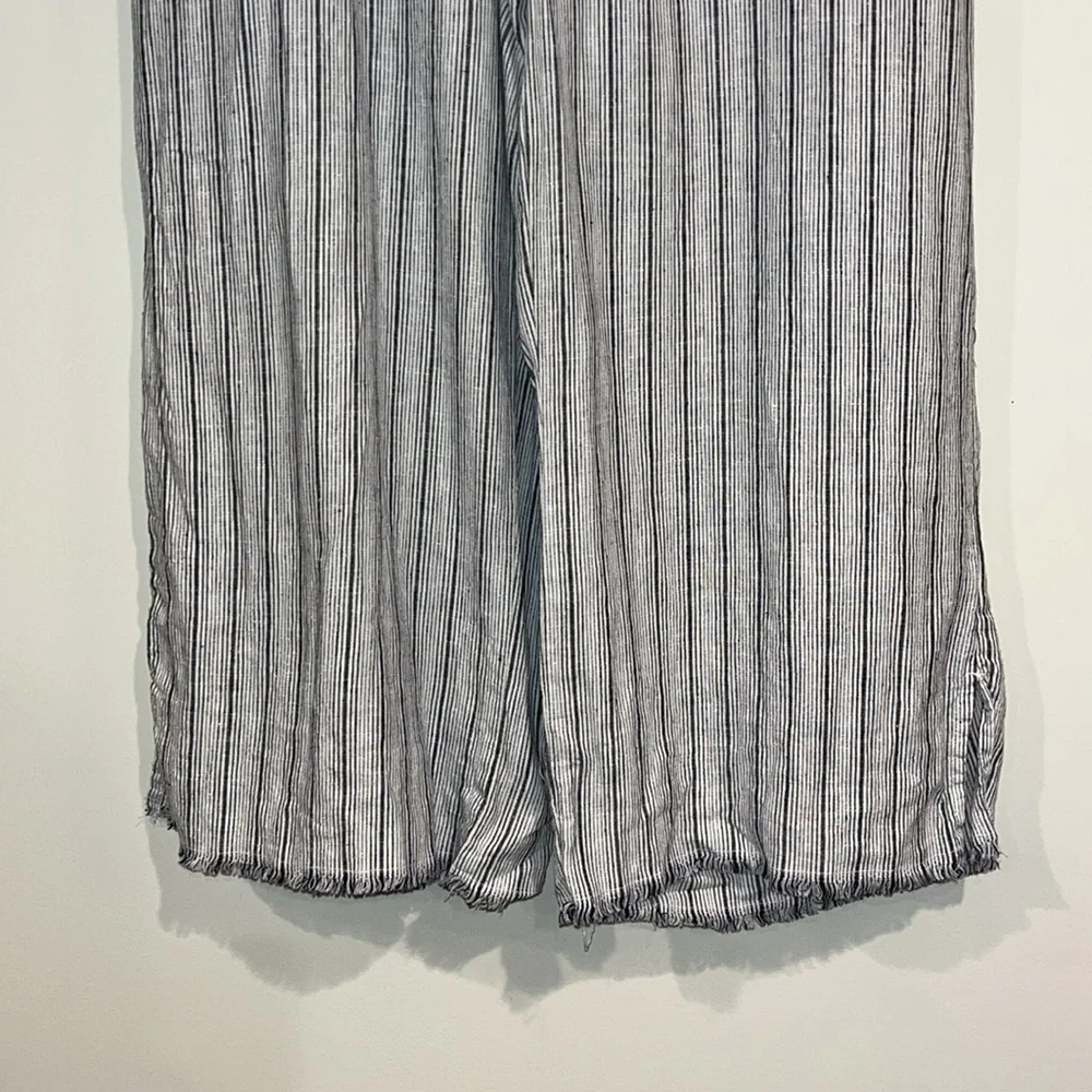 CARVE DESIGNS Blake Linen Pants Wide Leg Cropped Striped Women’s Small Pockets - Picture 3 of 8